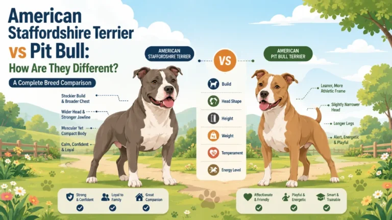 American Staffordshire Terrier vs Pit Bull: How Are They Different? (A Complete Breed Comparison)