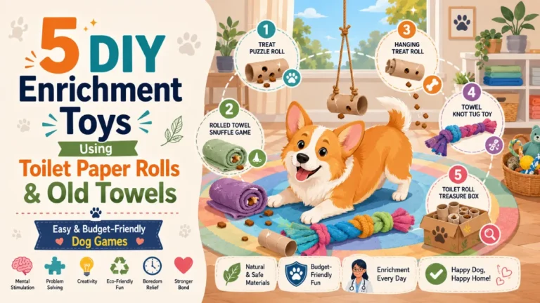 5 DIY Dog Enrichment Toys Using Toilet Paper Rolls and Old Towels (Easy & Budget-Friendly Dog Games)